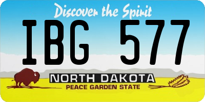 ND license plate IBG577