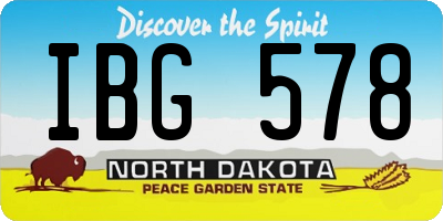 ND license plate IBG578