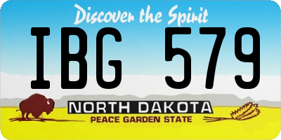 ND license plate IBG579
