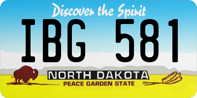 ND license plate IBG581