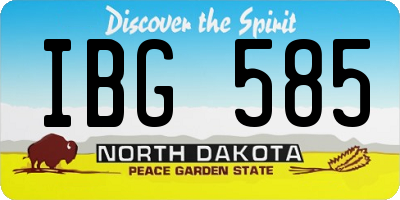 ND license plate IBG585