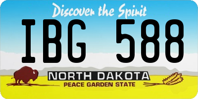ND license plate IBG588