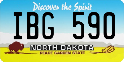 ND license plate IBG590