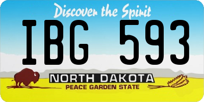 ND license plate IBG593