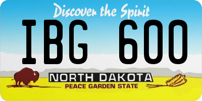 ND license plate IBG600