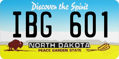 ND license plate IBG601