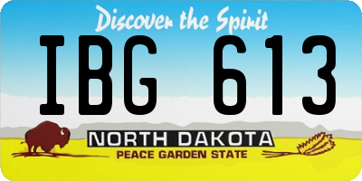 ND license plate IBG613