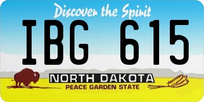 ND license plate IBG615