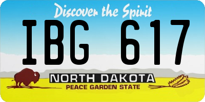 ND license plate IBG617