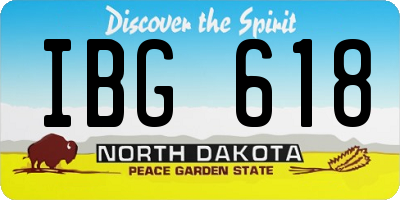 ND license plate IBG618