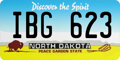 ND license plate IBG623