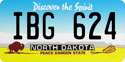ND license plate IBG624
