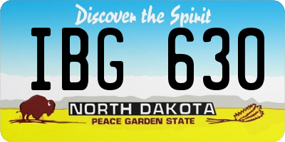 ND license plate IBG630