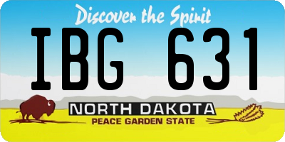 ND license plate IBG631