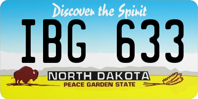 ND license plate IBG633