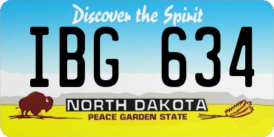 ND license plate IBG634