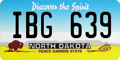 ND license plate IBG639