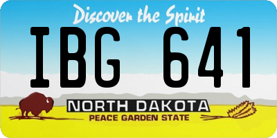 ND license plate IBG641