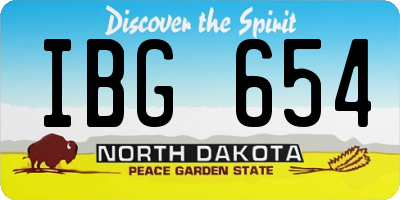 ND license plate IBG654
