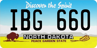 ND license plate IBG660