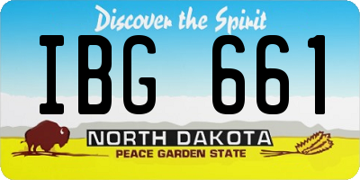 ND license plate IBG661