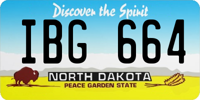 ND license plate IBG664