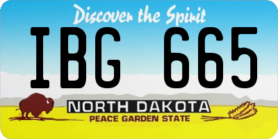 ND license plate IBG665