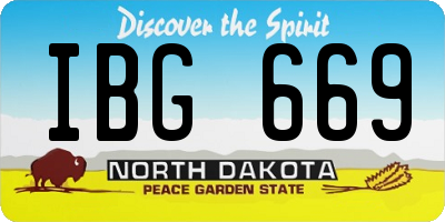 ND license plate IBG669