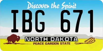 ND license plate IBG671