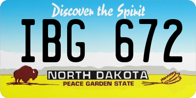ND license plate IBG672