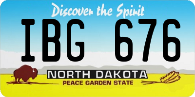 ND license plate IBG676