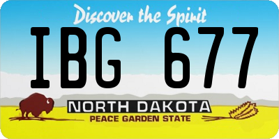 ND license plate IBG677