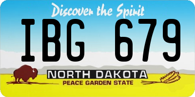 ND license plate IBG679