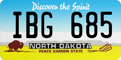 ND license plate IBG685