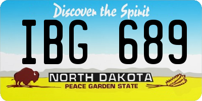 ND license plate IBG689