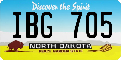ND license plate IBG705