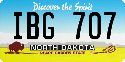ND license plate IBG707