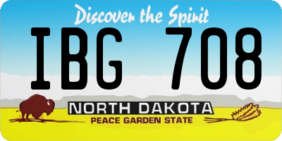 ND license plate IBG708