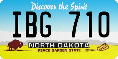 ND license plate IBG710