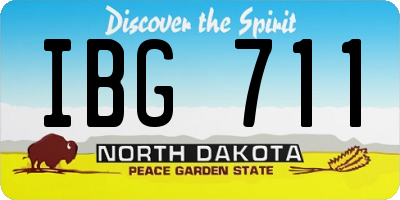 ND license plate IBG711