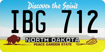 ND license plate IBG712