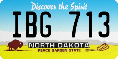 ND license plate IBG713