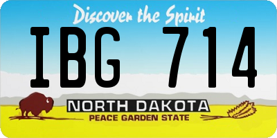 ND license plate IBG714