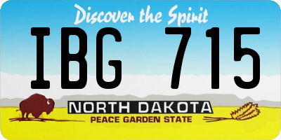 ND license plate IBG715