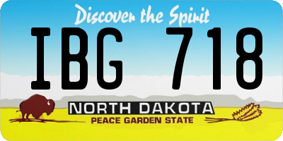 ND license plate IBG718