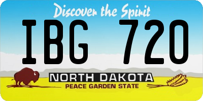 ND license plate IBG720
