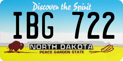 ND license plate IBG722