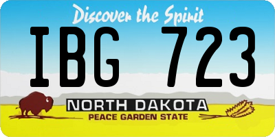 ND license plate IBG723