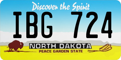ND license plate IBG724