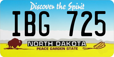 ND license plate IBG725
